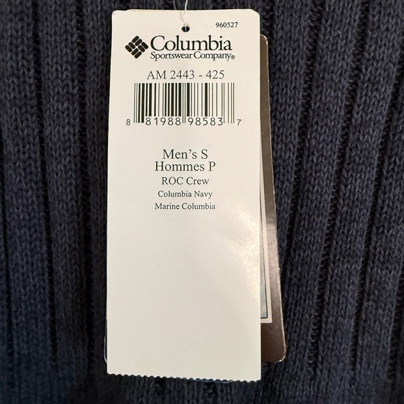 Columbia Mens Small ROC Crewneck Sweater Navy Blue Ribbed Knit Gorpcore Capsule - Picture 3 of 8